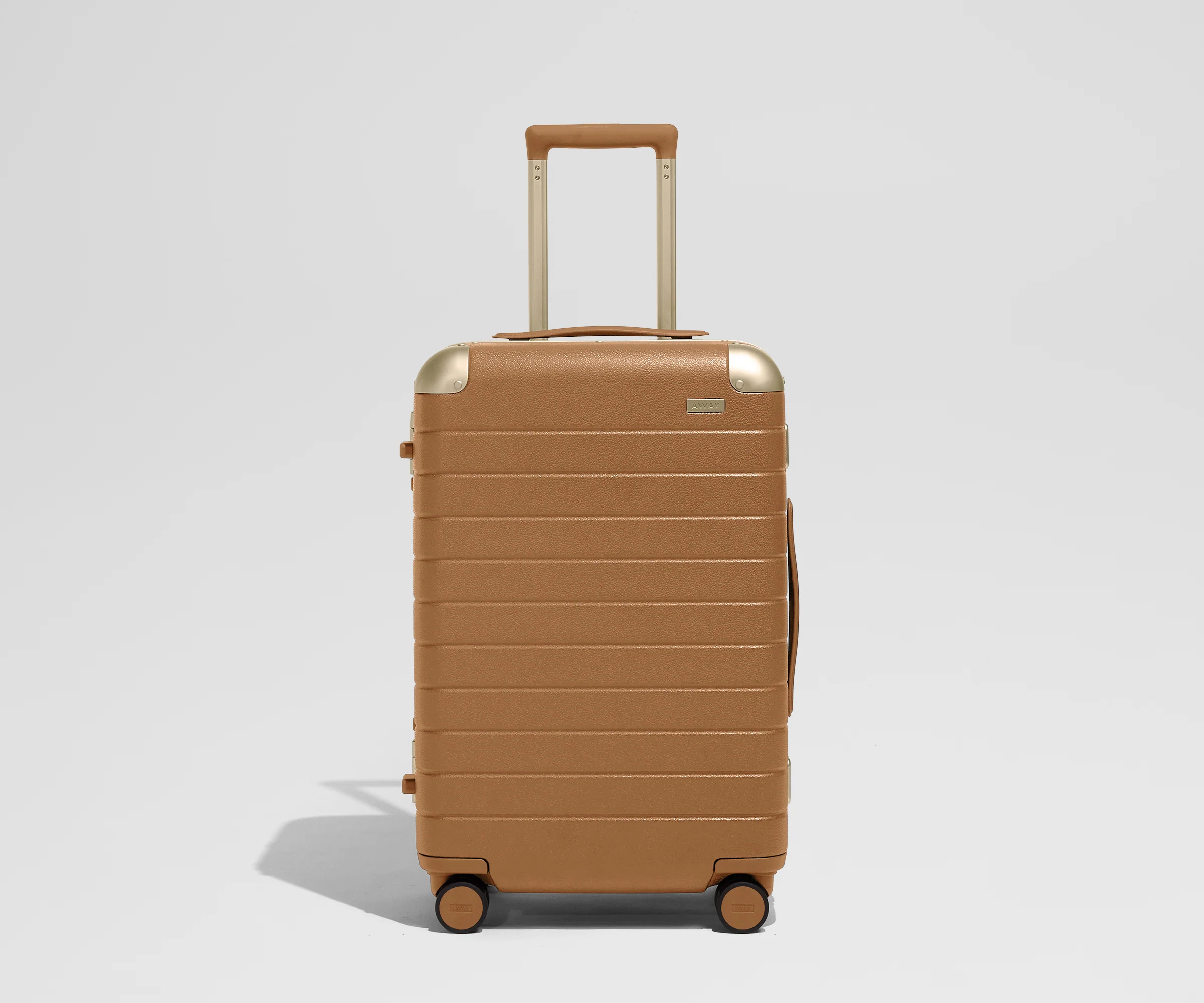 The Aluminum Edge Bigger Carry-On in Cognac Brown - Image 2