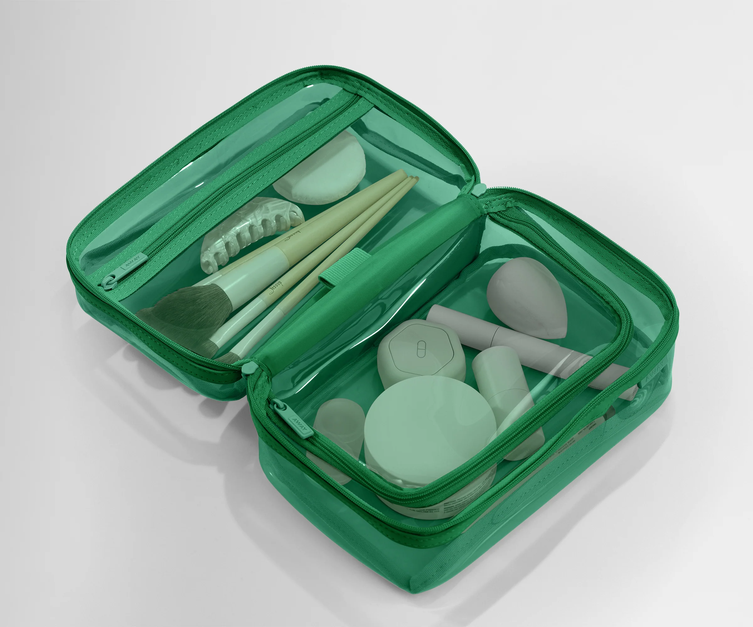 Clear Toiletry Bag in Translucent Green - Image 2