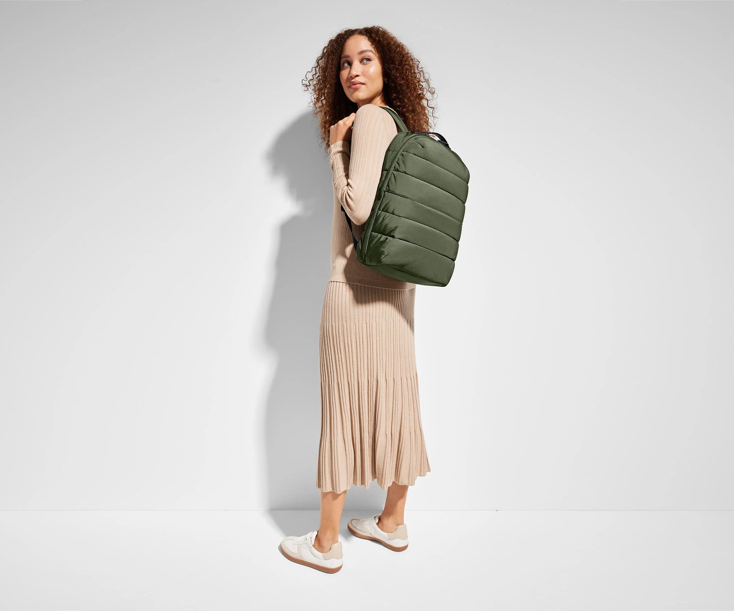 The Quilted Everywhere Zip Backpack in Jet Black - Image 5