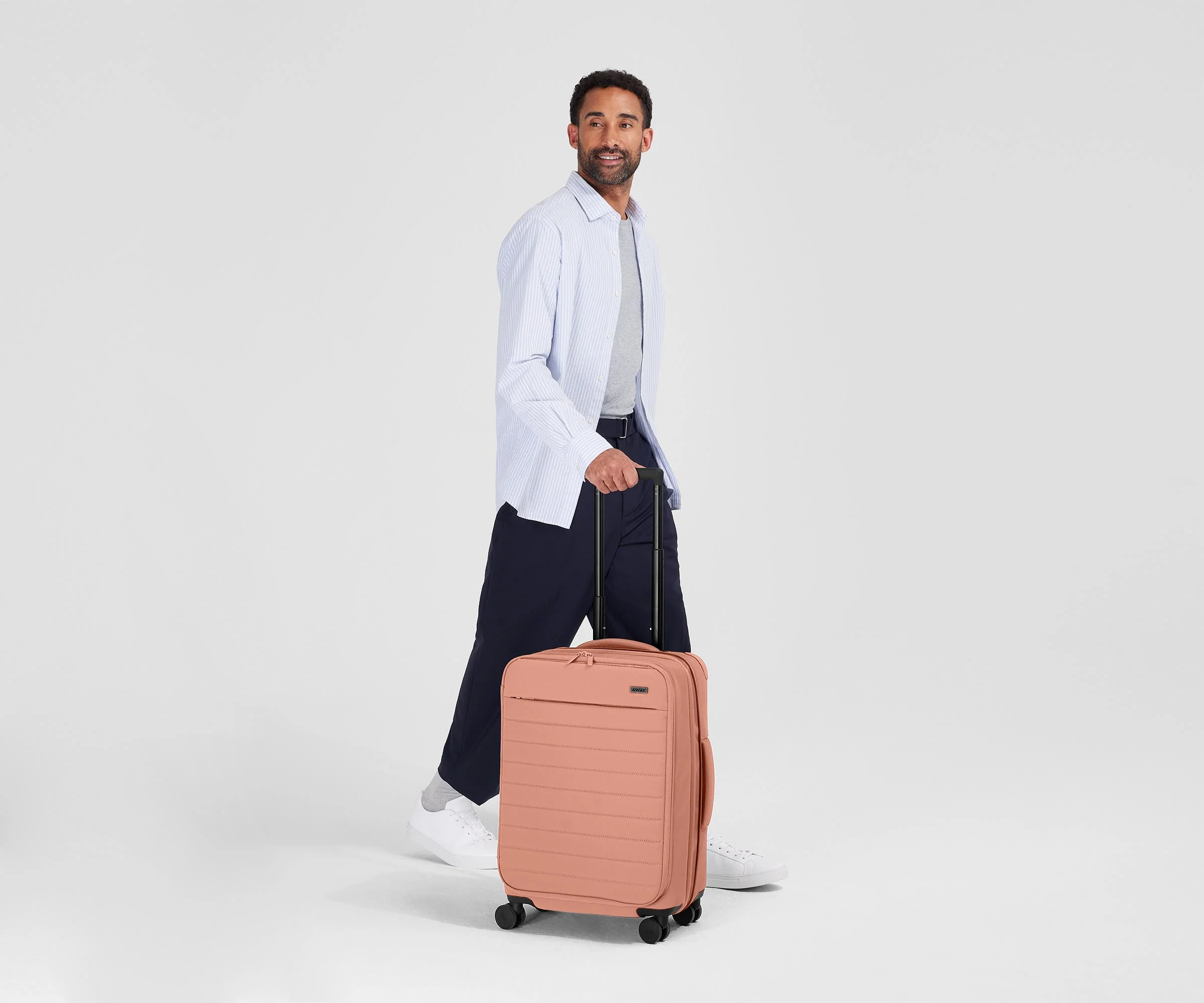 The Softside Bigger Carry-On in Clay Pink - Image 4
