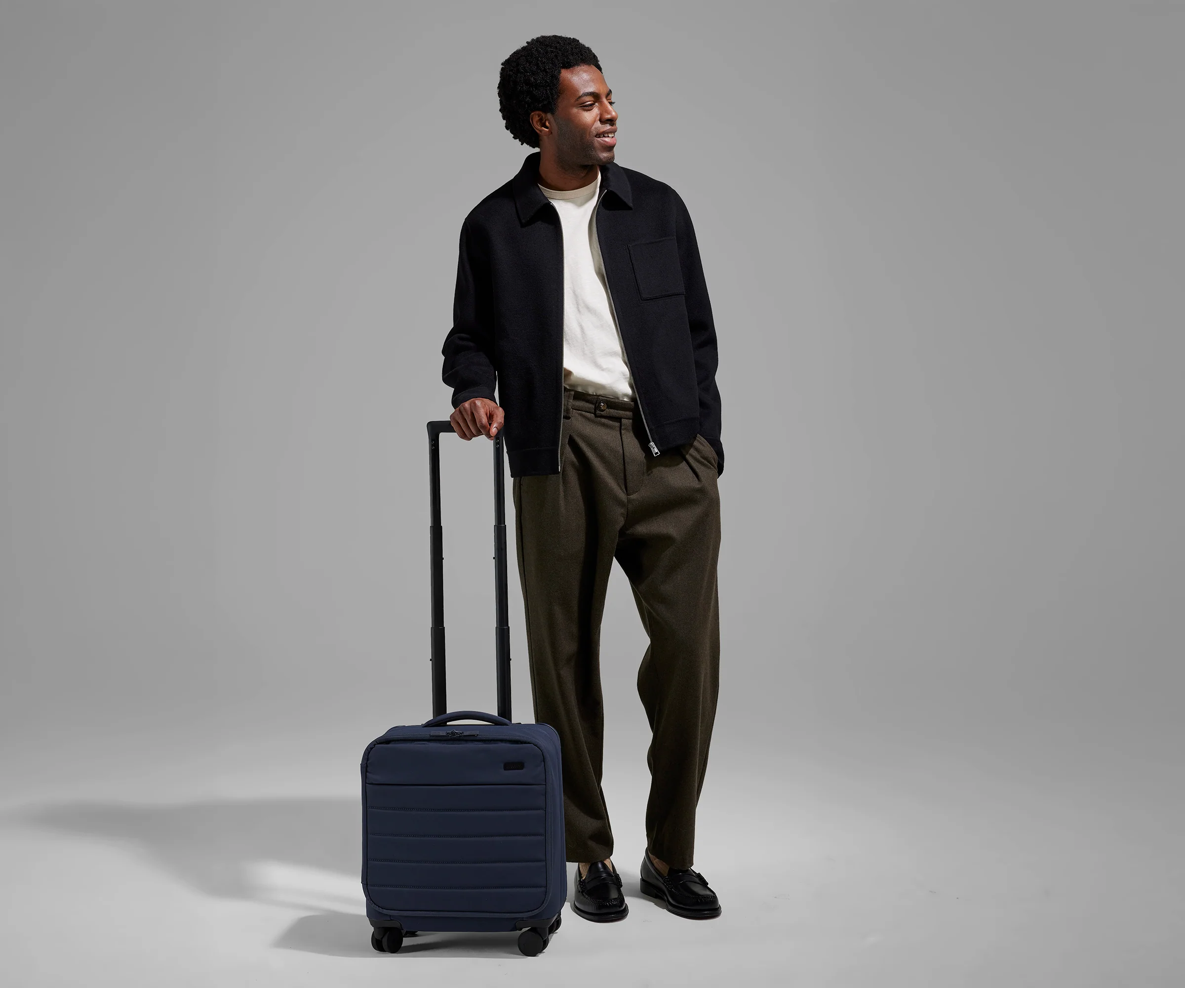The Softside Compact Carry-On in Navy Blue - Image 4