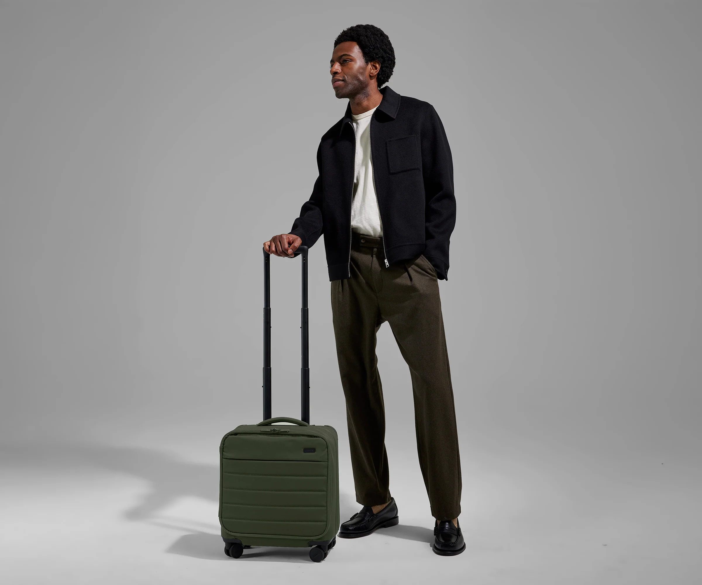 The Softside Compact Carry-On in Olive Green - Image 4